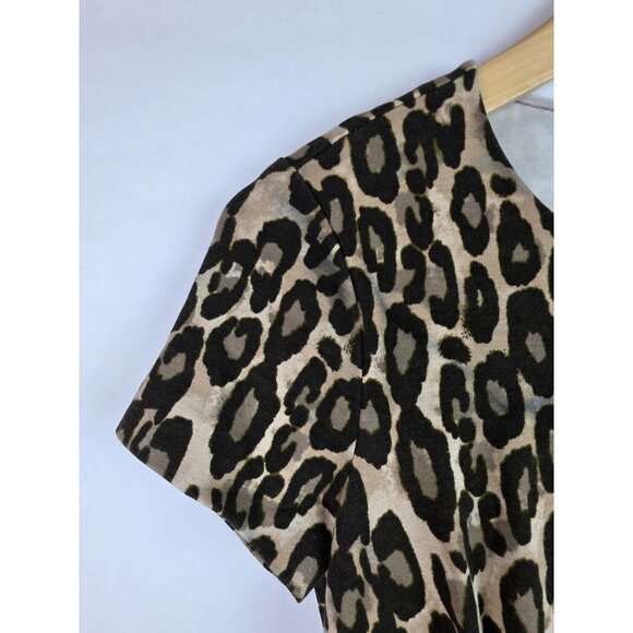 Kate Spade Womens Dress Size 2 Brown Leopard Short Sleeve Fit & Flare Mini Dress - Picture 5 of 15